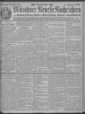 Münchner neueste Nachrichten Dienstag 22. August 1905