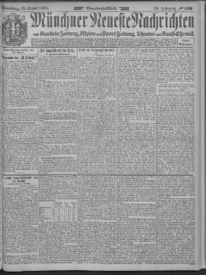 Münchner neueste Nachrichten Dienstag 29. August 1905