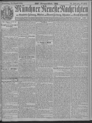 Münchner neueste Nachrichten Dienstag 29. August 1905