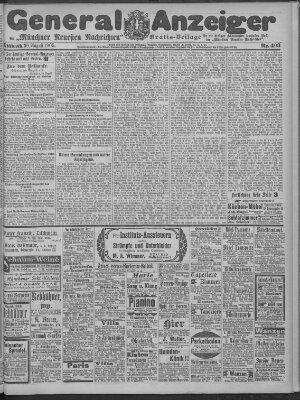 Münchner neueste Nachrichten Mittwoch 30. August 1905