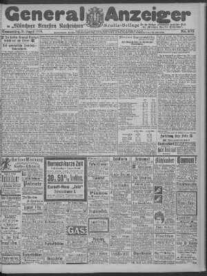 Münchner neueste Nachrichten Donnerstag 31. August 1905