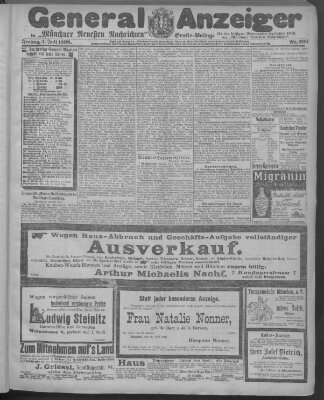 Münchner neueste Nachrichten Freitag 1. Juli 1898