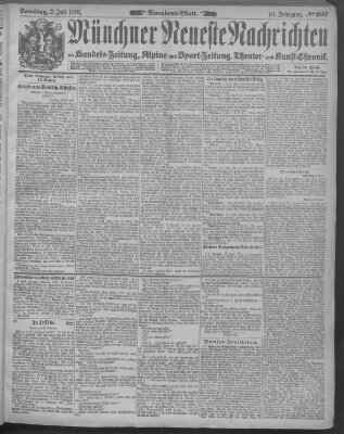 Münchner neueste Nachrichten Samstag 2. Juli 1898