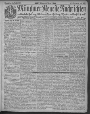 Münchner neueste Nachrichten Samstag 2. Juli 1898