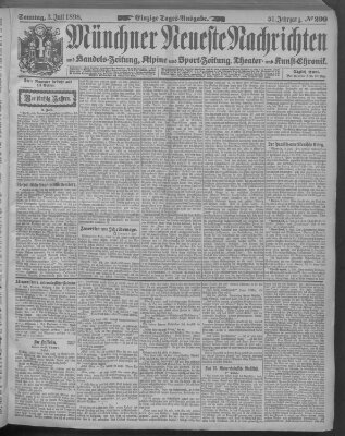 Münchner neueste Nachrichten Sonntag 3. Juli 1898