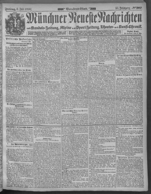 Münchner neueste Nachrichten Freitag 8. Juli 1898