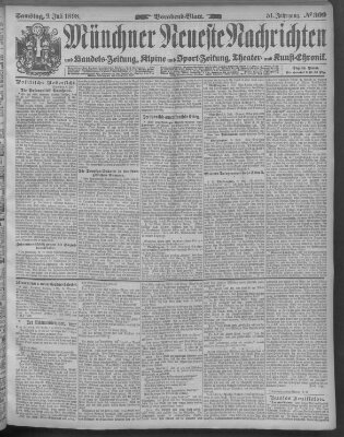 Münchner neueste Nachrichten Samstag 9. Juli 1898