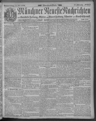 Münchner neueste Nachrichten Donnerstag 14. Juli 1898