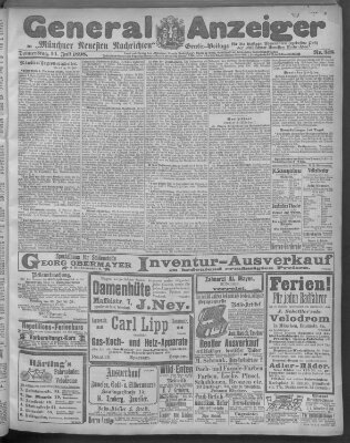 Münchner neueste Nachrichten Donnerstag 14. Juli 1898