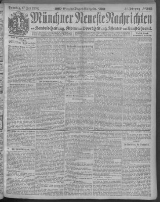 Münchner neueste Nachrichten Sonntag 17. Juli 1898