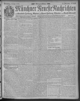 Münchner neueste Nachrichten Dienstag 19. Juli 1898