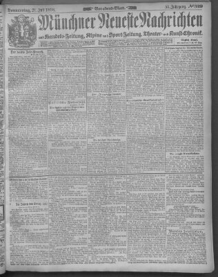 Münchner neueste Nachrichten Donnerstag 21. Juli 1898