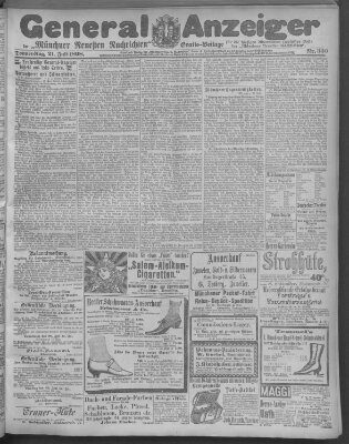 Münchner neueste Nachrichten Donnerstag 21. Juli 1898