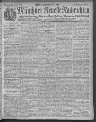 Münchner neueste Nachrichten Freitag 22. Juli 1898