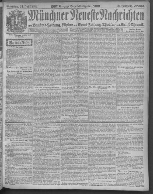 Münchner neueste Nachrichten Sonntag 24. Juli 1898