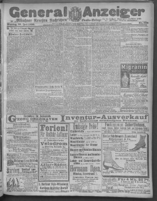 Münchner neueste Nachrichten Montag 25. Juli 1898