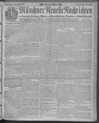 Münchner neueste Nachrichten Samstag 30. Juli 1898