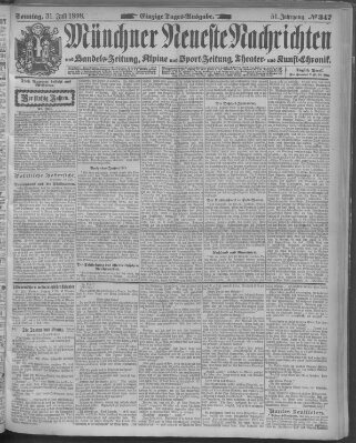 Münchner neueste Nachrichten Sonntag 31. Juli 1898