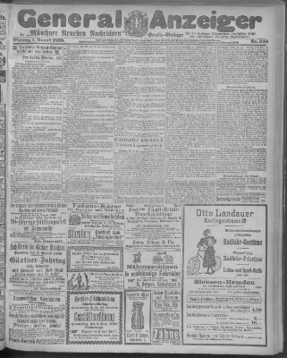 Münchner neueste Nachrichten Montag 1. August 1898