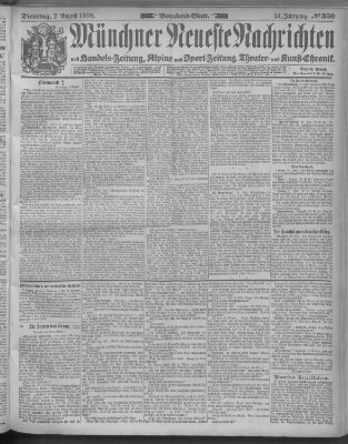 Münchner neueste Nachrichten Dienstag 2. August 1898