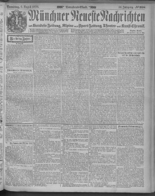 Münchner neueste Nachrichten Samstag 6. August 1898