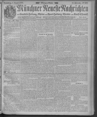 Münchner neueste Nachrichten Samstag 6. August 1898