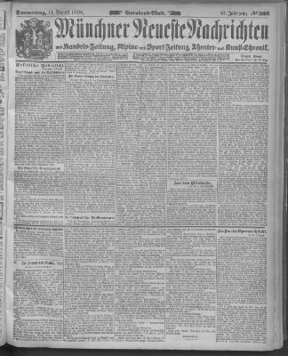 Münchner neueste Nachrichten Donnerstag 11. August 1898