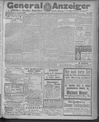 Münchner neueste Nachrichten Donnerstag 11. August 1898