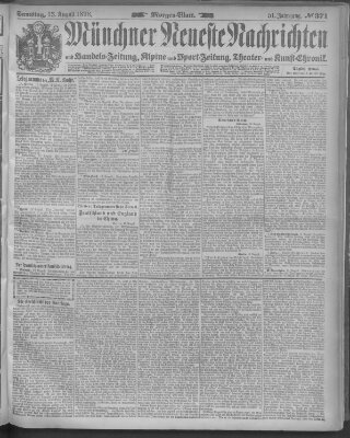 Münchner neueste Nachrichten Samstag 13. August 1898