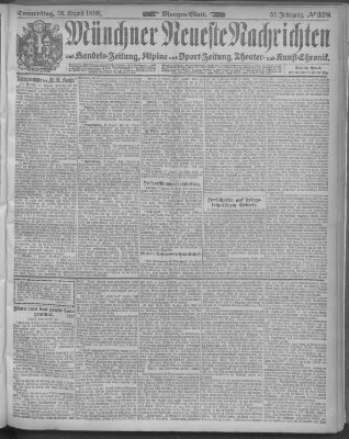 Münchner neueste Nachrichten Donnerstag 18. August 1898