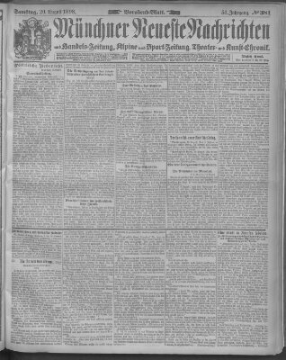 Münchner neueste Nachrichten Samstag 20. August 1898