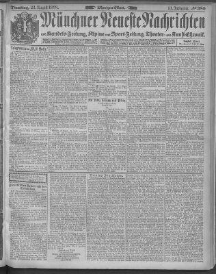 Münchner neueste Nachrichten Dienstag 23. August 1898