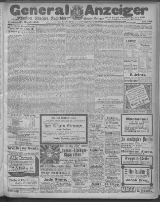 Münchner neueste Nachrichten Dienstag 23. August 1898