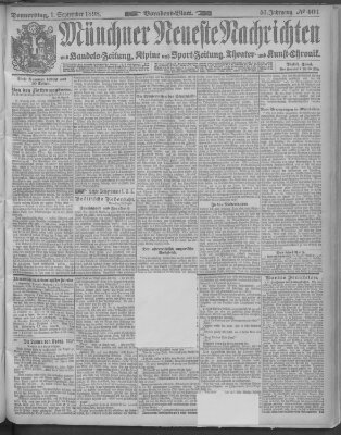 Münchner neueste Nachrichten Donnerstag 1. September 1898