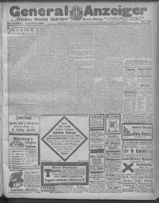 Münchner neueste Nachrichten Donnerstag 1. September 1898