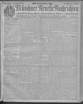 Münchner neueste Nachrichten Dienstag 6. September 1898