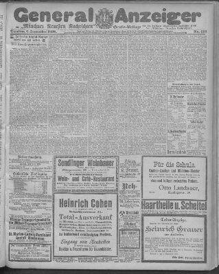 Münchner neueste Nachrichten Dienstag 6. September 1898