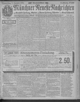 Münchner neueste Nachrichten Donnerstag 15. September 1898