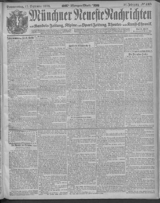 Münchner neueste Nachrichten Donnerstag 15. September 1898