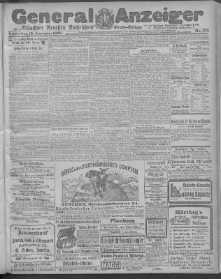 Münchner neueste Nachrichten Donnerstag 15. September 1898