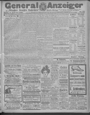 Münchner neueste Nachrichten Freitag 16. September 1898