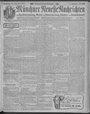 Münchner neueste Nachrichten Sonntag 18. September 1898