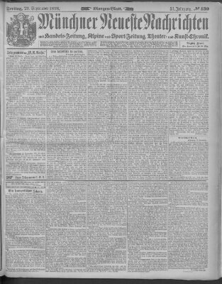 Münchner neueste Nachrichten Freitag 23. September 1898