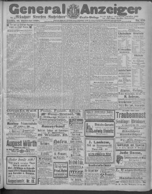 Münchner neueste Nachrichten Freitag 23. September 1898