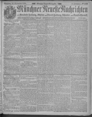 Münchner neueste Nachrichten Montag 26. September 1898