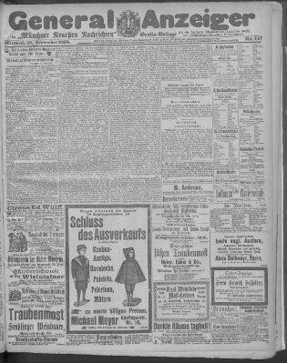 Münchner neueste Nachrichten Mittwoch 28. September 1898