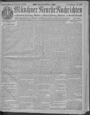 Münchner neueste Nachrichten Donnerstag 29. September 1898