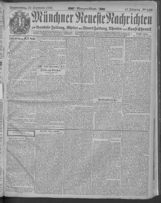 Münchner neueste Nachrichten Donnerstag 29. September 1898