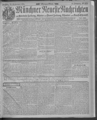 Münchner neueste Nachrichten Freitag 30. September 1898