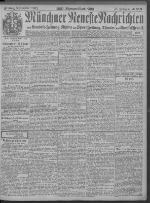 Münchner neueste Nachrichten Freitag 3. November 1905